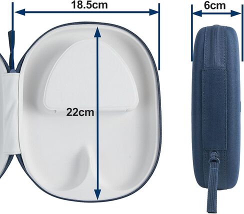 Krone Kalpasmos Headphone Case for Bose QC35, QC25, QC15, Bose NC700, Sony WH-CH720N,B&W PX7 & PX8, B&O H95 H9 Wireless Headphones, Replacement Hard Shell Travel Carrying Bag with Cable Storage, Blue in Kuwait