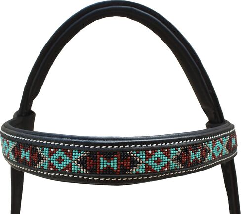 CHALLENGER Horse Western Leather Training Tack Bitless Sidepull Beaded Bridle Reins 77RS12TN in Saudi Arabia