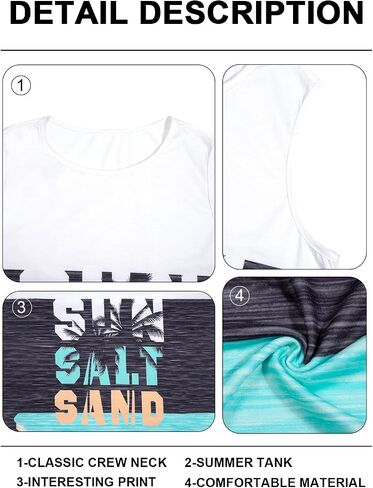 Summer Sundress for Women Beach Vacation Tank Dress Boho Mini Graphic Sleeveless Short Casual Sun Dresses in Saudi Arabia