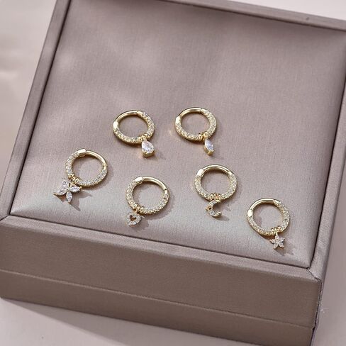 Staligue 16G Septum Clicker Rings Dangle septum jewelry for Women Stainless Steel Septum Clicker Hinged Segment Septum Rings Set Butterfly Star Moon Heart Cartilage Septum Piercing Jewelry in Saudi Arabia