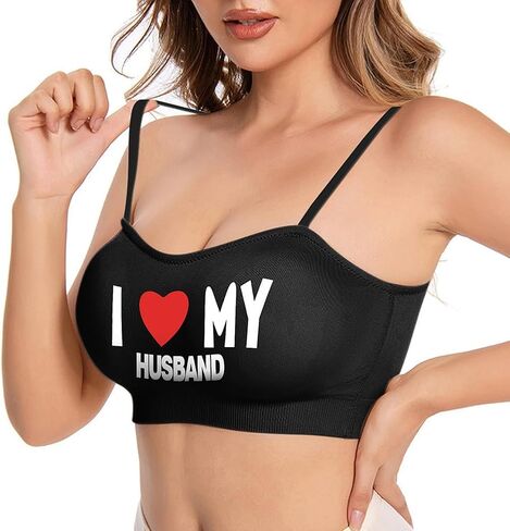 Women's Strapless Bandeau Bra with Novelty Pattern Printing - Fun Non-Slip Silicone Wireless Tube Top Bra in Saudi Arabia