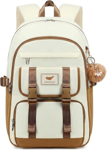 LXYGD Backpack for Girls,Laptop Backpacks 15.6 Inch School Bag Cute Backpacks for Women Students Aesthetic College Bookbag Travel Daypack (Beige Khaki) in Saudi Arabia