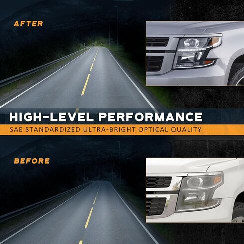 Headlights for 2015-2020 Tahoe/Suburban, 2016-2019 Chevy 3500HD Halogen Type Headlamp Chrome Housing Amber Reflector Left+Right Side in Kuwait