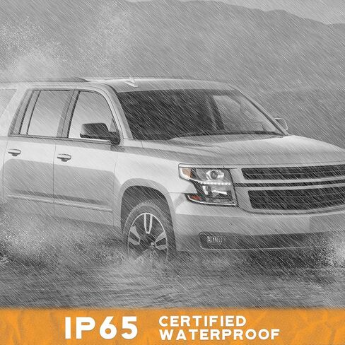 Headlights for 2015-2020 Tahoe/Suburban, 2016-2019 Chevy 3500HD Halogen Type Headlamp Chrome Housing Amber Reflector Left+Right Side in Kuwait