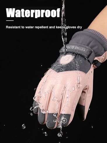 قفازات التزلج الشتوية للنساء من RIGWAR، قفازات مقاومة للماء تعمل باللمس ومضادة للانزلاق للطقس البارد للنساء in Kuwait