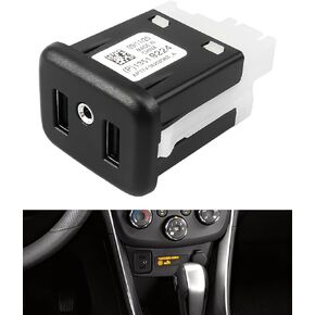 Dual USB Port Interface AUX Jack Fit for Selected GM Buick Chevrolet Chevy 2015-2018 Replace 13519224