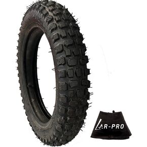(1 Set) 3.00-12 Dirt Bike Tire and Inner Tube Set - Universal Replacement 80/200-12 Knobby Motocross Bike Tire and Tube for Honda CRF70F/XR70, Yamaha TTR 90, and More - With Vulcanized TR87 Valve Stem