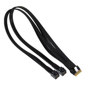 Micro SATA Cables|Slimline SAS 8-Lane to Mini SAS HD 4-Lane x2 Y Cable - SFF-8654 8i to SFF-8643