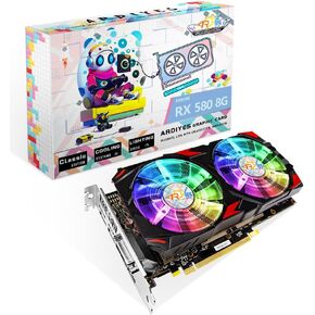 بطاقات رسومية ARDIYES RX 580 (مع مراوح ARGB)، 2048SP، 8 جيجابايت، GDDR5، 256 بت، بطاقة فيديو ألعاب الكمبيوتر، 2XDP، HDMI، PCI Express 3.0 مع إيقاف مروحة التجميد لوحدة معالجة الرسومات لألعاب الكمبيوتر المكتبي in Kuwait