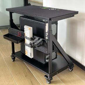 Height Adjustable Computer Tower Cart Stand, Mobile PC Laptop Standing Table, Printer Stand with Lockable Rolling Caster for Office Home