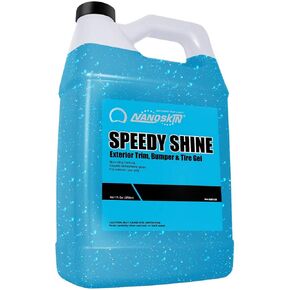 Nanoskin SPEEDY SHINE Exterior Tire & Trim Gel 1 Gallon - Restores and Conditions Faded Tires, Trim, Bumpers and Rubber for Car Detailing | Safe for Cars, Trucks, SUVs, Motorcycles, RVs & More