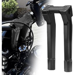 1 inch Clamp Round Straight Motorcycle Handlebar Risers Height 8 inch Handlebar Riser Extension Kit Compatible with Harley Dyna, Sportster, Low Rider,Street bob (Black)
