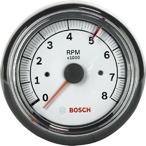 Actron Bosch SP0F000020 Sport II 3-3/8" Tachometer (White Dial Face, Chrome Bezel)