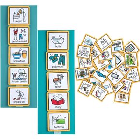 Visual Schedule For Home Super Durable Visual Wall Planner Daily Routine Chart for Kids by Create Visual Aids for autism, adhd, aspergers, send, speech and language delay