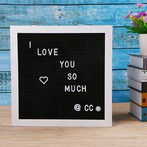 Eagle Letter Board, Message Board, Changeable Word Board, Letter Sign, 12×12-Inches, Includes 174 White Plastic Letters, Black