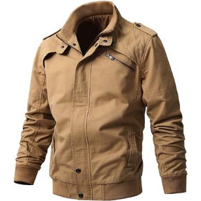 Men's Casual Winter Cotton Military Jackets Outdoor Full Zip Army Coat