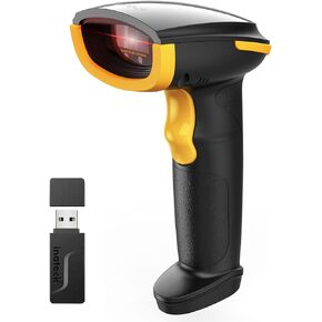 ماسح باركود لاسلكي من Inateck، ماسح باركود بلوتوث، قارئ باركود USB 1D محمول، شحن واحد لمدة 3 أشهر، ماسح باركود ماسح ضوئي مع التطبيق وSDK