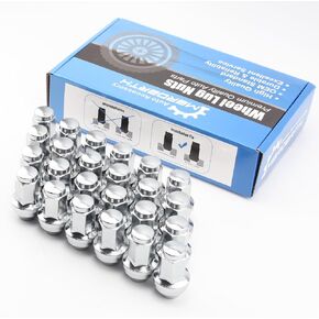 24PCS M14 x 1.5 Black Lug Nuts, with 1 Spline Tuner, Compatible with 1999-2019 Chevy Silverado Suburban Tahoe 99-22 GMC Sierra Ford 15-17 F-150 03-16 F-250 F-350 2012-2022 Ram 1500 2500