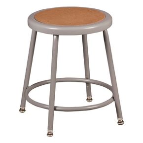 Learniture Heavy Duty NOR-TY-538A-18 Steel Stool with Hardboard Seat and Adjustable Height, 18 5/8-26 1/2" Height, 16 1/2 at Base" Width, Gray