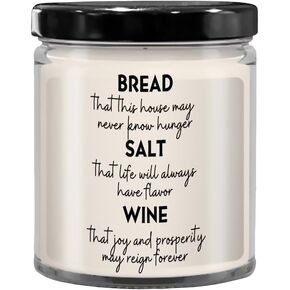 Bread Salt Wine Candle, Gift for Housewarming Christmas Hostess New House Home Realtor Closing, Gift idea from Realtor