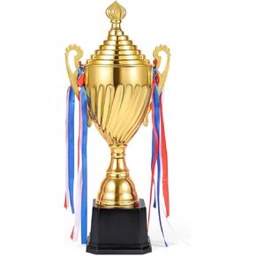Caydo 16.3Inch Gold Award Trophy Large Winner Trophy Cup with Golden Pen for Kids and Adults for Sports, Competitions, Tournaments