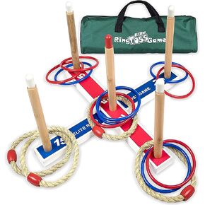 Elite Sportz Ring Toss Games for Kids - Indoor Holiday Fun or Outdoor Yard Game for Adults & Family - Easy to Set Up w/Compact Carry - Backyard Toys, Gifts for Boys and Girls