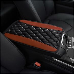 Car Center Console Cushion Pad, PU Leather Waterproof Auto Armrest Box Cover Protector, Comfortable Armrest Seat Box Cover Mat, Universal Car Accessories for SUV Truck (Black)