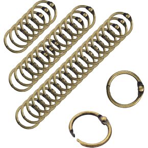 CooBigo 50 Pack Binder Ring, Metal Book Ring Paper Ring Holder 2-1/2-Inch Loose Leaf Binder Ring Clip for Index Card, Flash Card Ring, Nail Swatches Orgnaizer, Keychain Key Ring - Silver