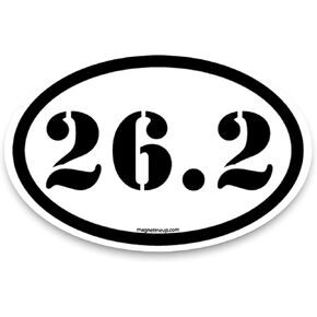 Magnet Me Up: 26.2 Marathon Black Oval Magnet Decal - 4x6 Inches, Automotive Magnet for Car, Truck, SUV - Runner's Pride Car Magnet, Marathoner's Auto Accessories - Show Your Endurance, Made in USA