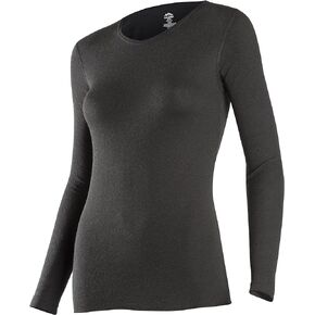 ColdPruf Women's Basic Active Wear Crew Top, Black, Small