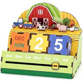 3D Wooden Puzzle Perpetual Calendar Blocks, DIY Handmade Desk Calendar for Adults and Teens Cute Desk Accessories Desktop Calendar Date Display Home Office Desk Decor Birthday Gifts (Cat House)