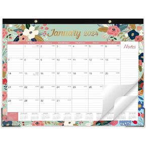 Desk Calendar/Calendar 2025-2026 - Jul. 2025 - Dec. 2026, 18 Monthly Desk/Wall Calendar 2025-2026,12" x 15", Thick Paper with Corner Protectors, Large Ruled Blocks - Floral