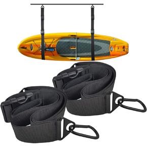 Kayak Wall Hanging Storage Strap Kayak Hoist Sling SUP Handles Paddle Board Hangers Kayak Storage Rack for Garage Indoor and Outdoor