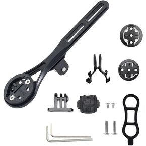 Out Front Bike Computer Mount - Aero Integrated Handlebar Combo Mount for Garmin Edge, GPS Bike Computer,Wahoo,Bryton,Cateye,GoPro Full Range and Flashlight, Cycling Computer Extended Mount