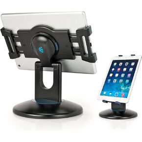EHO iPad Stand, 360° Rotating Commercial Tablet Stand, Retail Kiosk, 6"-13" (Screens) Adapter Universal Tablet Clamp Holder for iPad, iPad Air, iPad Mini, Microsoft Surface, Most Tablets - Black