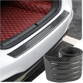 Car Rear Bumper Protector Guard, Carbon Fiber Anti-Scratch Trunk Door Sill Protection Strip, Self-Adhesive Vehicle Rear Bumper Door Entry Trim Cover, Universal for Pickup SUV Trunk (40.94")
