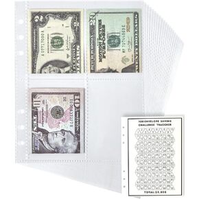 100 Envelopes Money Saving Challenge Binder with Pre-Printed Numbers with 1-100, A5 Money Saving Binder with Envelopes for Cash and Card, and Budget Planner to Save $5,050 (Macaron Pink)