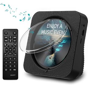 MICOCIOUS Portable CD Player with Bluetooth Desktop CD Player for Home CD Music Players with Remote Control,Timer,Built-in Dual Speakers with LED Display Home Audio Boombox FM Radio