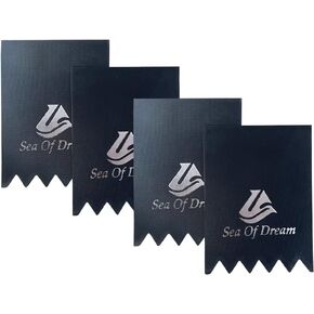 Mudflaps with reflection 8.54 X11.8 inches of trailer splash guard universal black mudflaps for RV and trailer 4 Pcs PR material UTV mud flaps