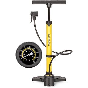 Bike Pump with Pressure Gauge- 160 PSI Bike Tire Pump fits Presta & Schrader Valve - Portable Air Pump for Bike Tires
