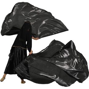 MUNAFIE Worship Flags Set(2 Flags+Rods+Bag) Worship Flags for Dance Church Flex Rod Banderas de Danza Praise Church Flags Black