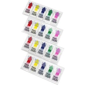 Please Sign Message Flags Assorted Color, 400 Pages Total, 0.79x1.77 Inch Wide Flags, Easy to Post, 4 On-The-Go Dispensers/Pack