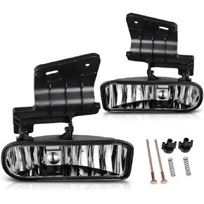 AUTOSAVER88 Fog Lights Compatible with 1999 2000 2001 2002 Chevy Silverado / 2000 2001 2002 2003 2004 2005 2006 Suburban / 2000-2006 Chevy Tahoe Fog Lamps with 880 12V 27W Bulbs (Clear)