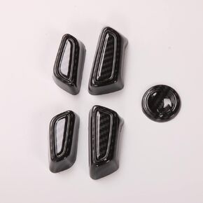 Wzxdauto Carbon Fiber Print Style Interior Exterior Cover Trims Accessories 5 pack for Camry 2018-2022, RAV4 2019-2022,Avalon 2019-2022,Highlander 2022,Sienna 2021-2022 (Seat Button Cover)