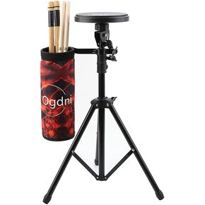 Ogdni Drum Pad Stand Set with 6'' Double Sided Silent Drum Pad, Drum Sticks, Adjustable Snare Stand,Drumstick Holder and Storage Bag