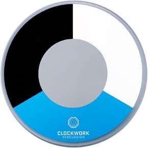 Clockwork Percussion Drum Practice Pad, 10 Inch Silent Practice Drum Pad for Drumming with 4 Different Playing Surfaces, Snare Drum Practice Pad with Ride Cymbal, Floor-tom and High-tom Surface