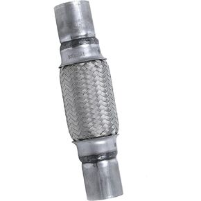 Exhaust Flex Pipe, 1.75"x6"x10" Overall Length Heavy Duty Stainless Steel Double Braid Flexible Tube