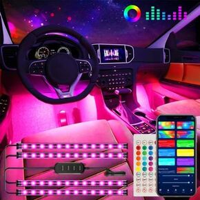 Tenmiro Interior Car Lights,Car Accessories LED Lights for Car,Smart APP Control with Remote Control,Music Sync Color Change,16 Million Color car Decor with Car Charger 12V 2A in Kuwait