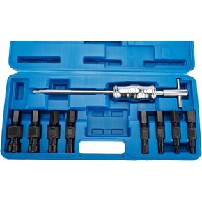 KUNTEC 9pc Blind Hole Inner Puller Set Internal Bearing Remover Slide Hammer Set 8-32mm Blind Hole (Blue)