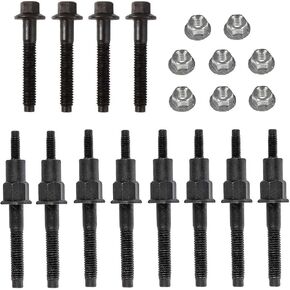 مجموعة مسامير ترصيع صواميل مشعب العادم متوافقة مع 2004-2012 كرايسلر جيب دودج رام 3.7L V6 Copmelte عدة لكل من اليسار/السائق + اليمين/مشعبات الركاب. in Kuwait